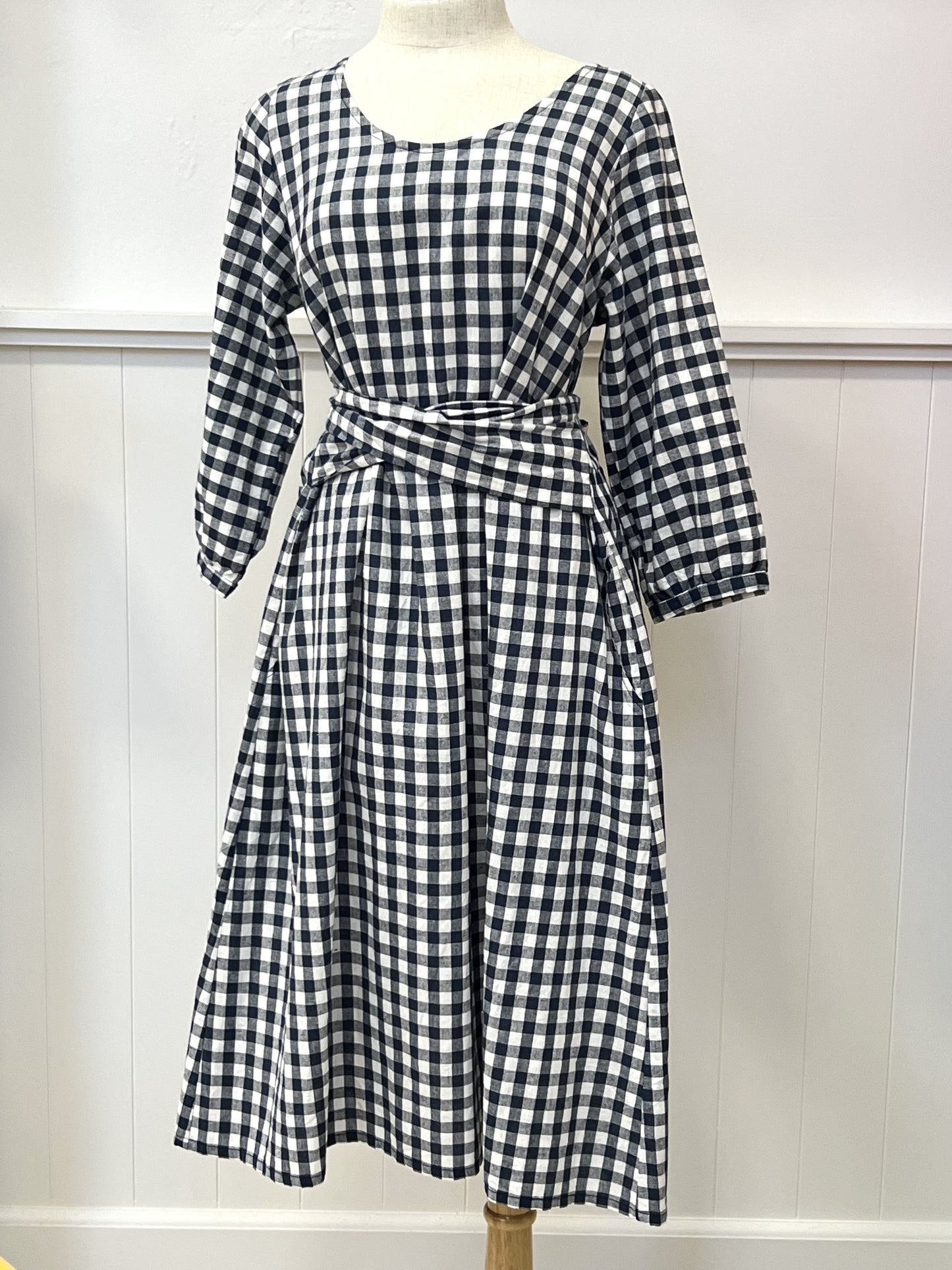 Long Sleeve Mollie Dress - Blue Gingham