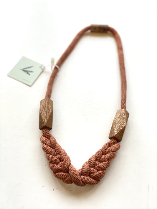 Knitted Necklace - Dusky Peach