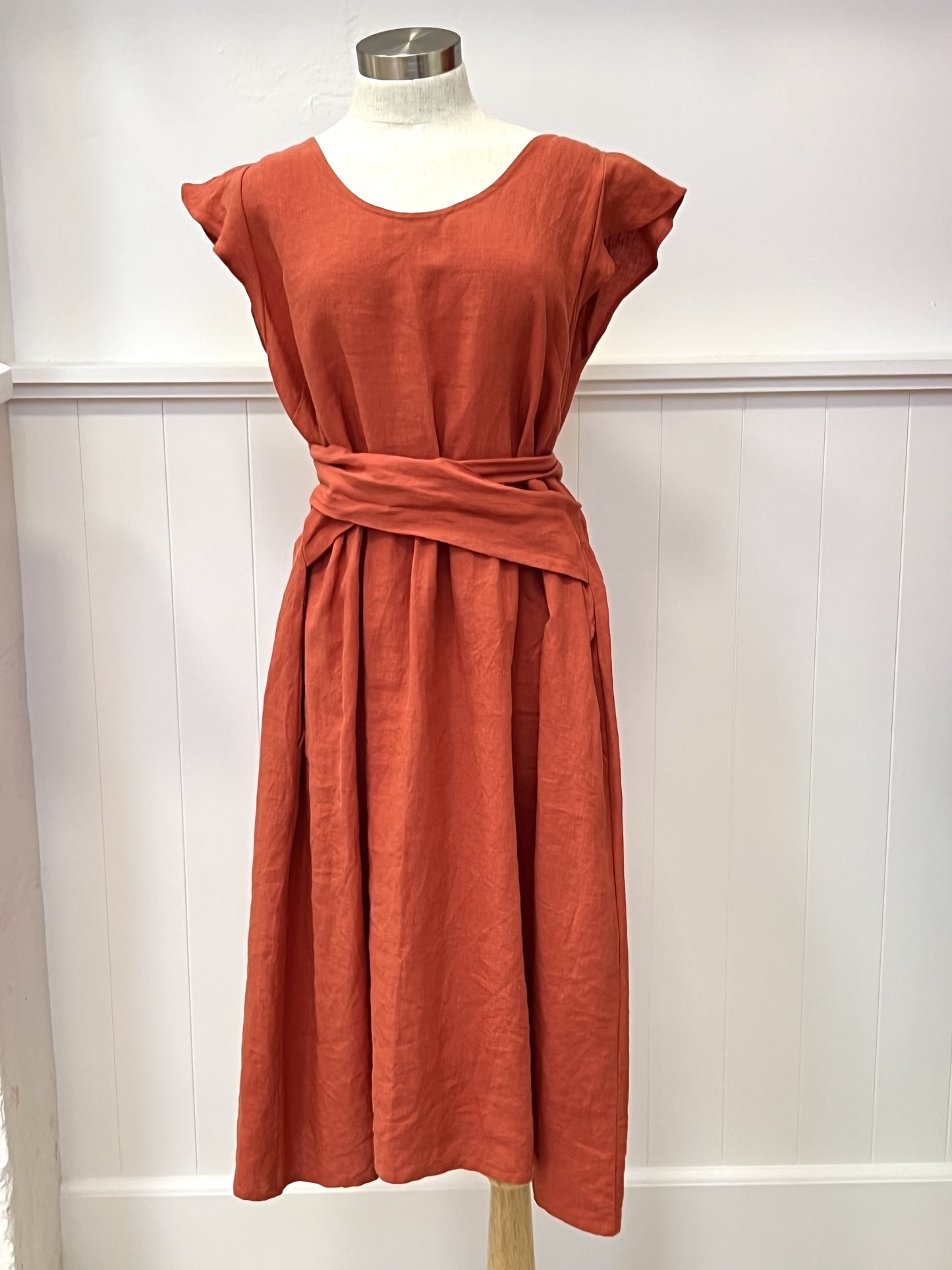 "Mollie" Dress - Apricot Linen
