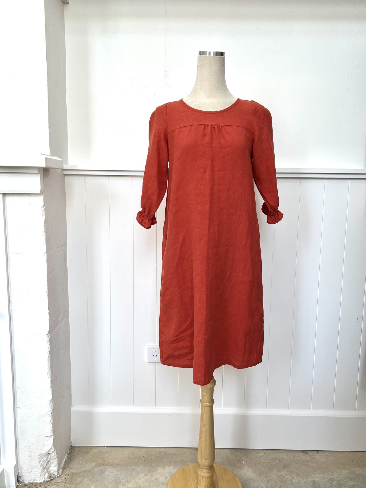 "Phoebe" Dress - Apricot Linen