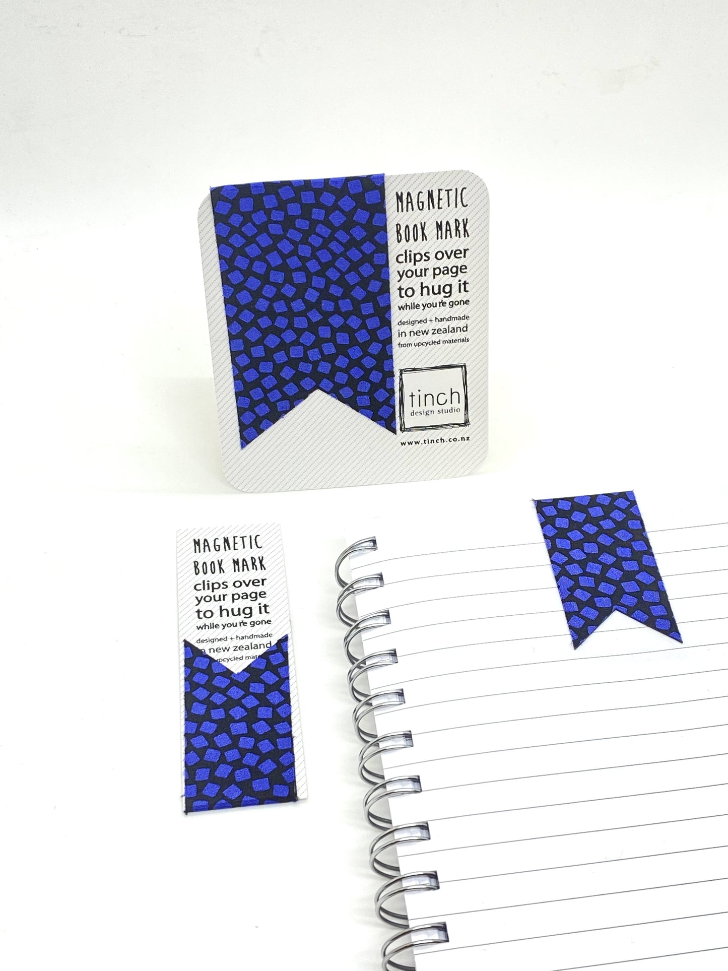 Magnetic Bookmark - Black, Purple Squares