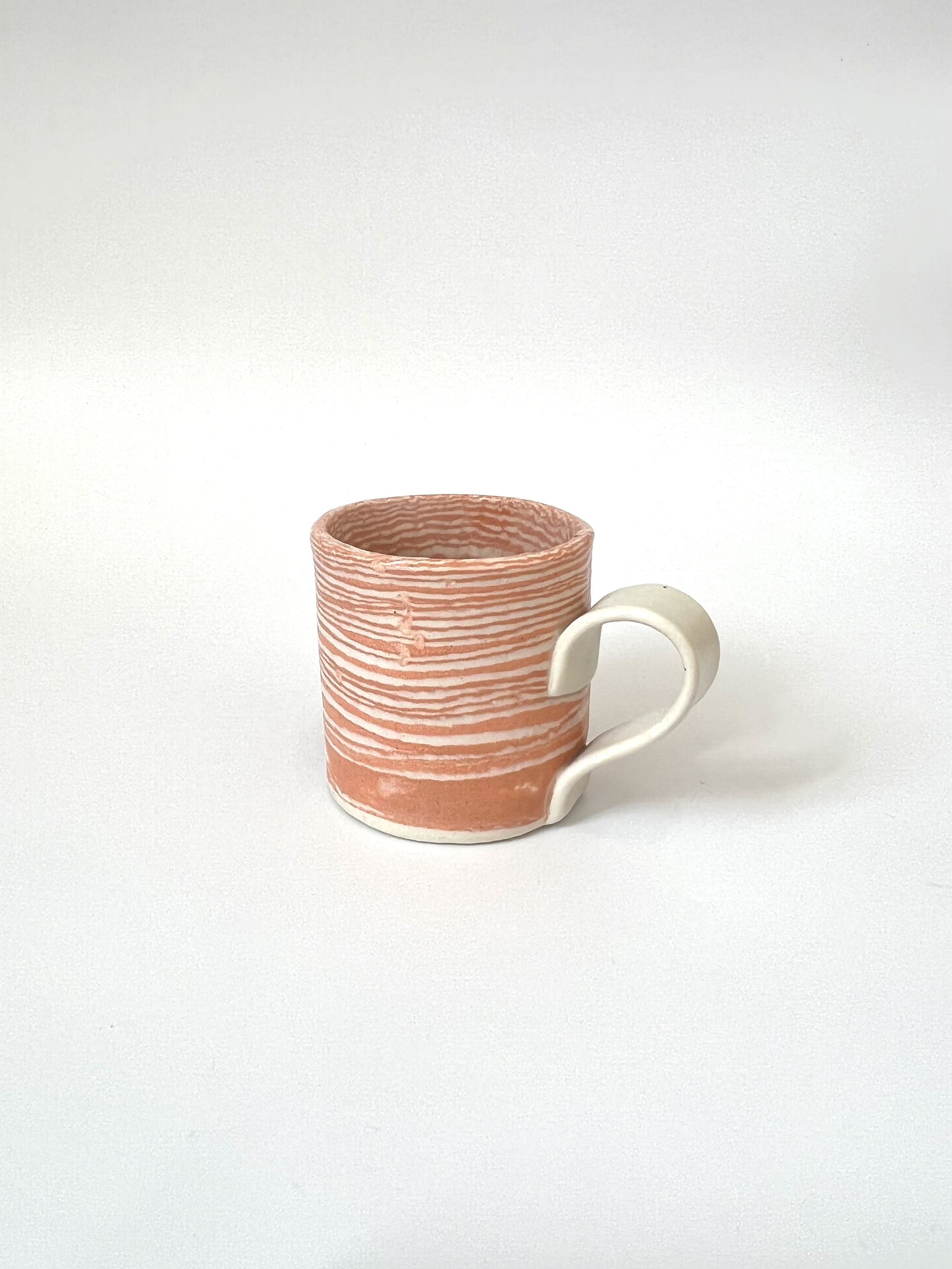 Ceramic Nerikomi Mug - Small - Orange Stripes