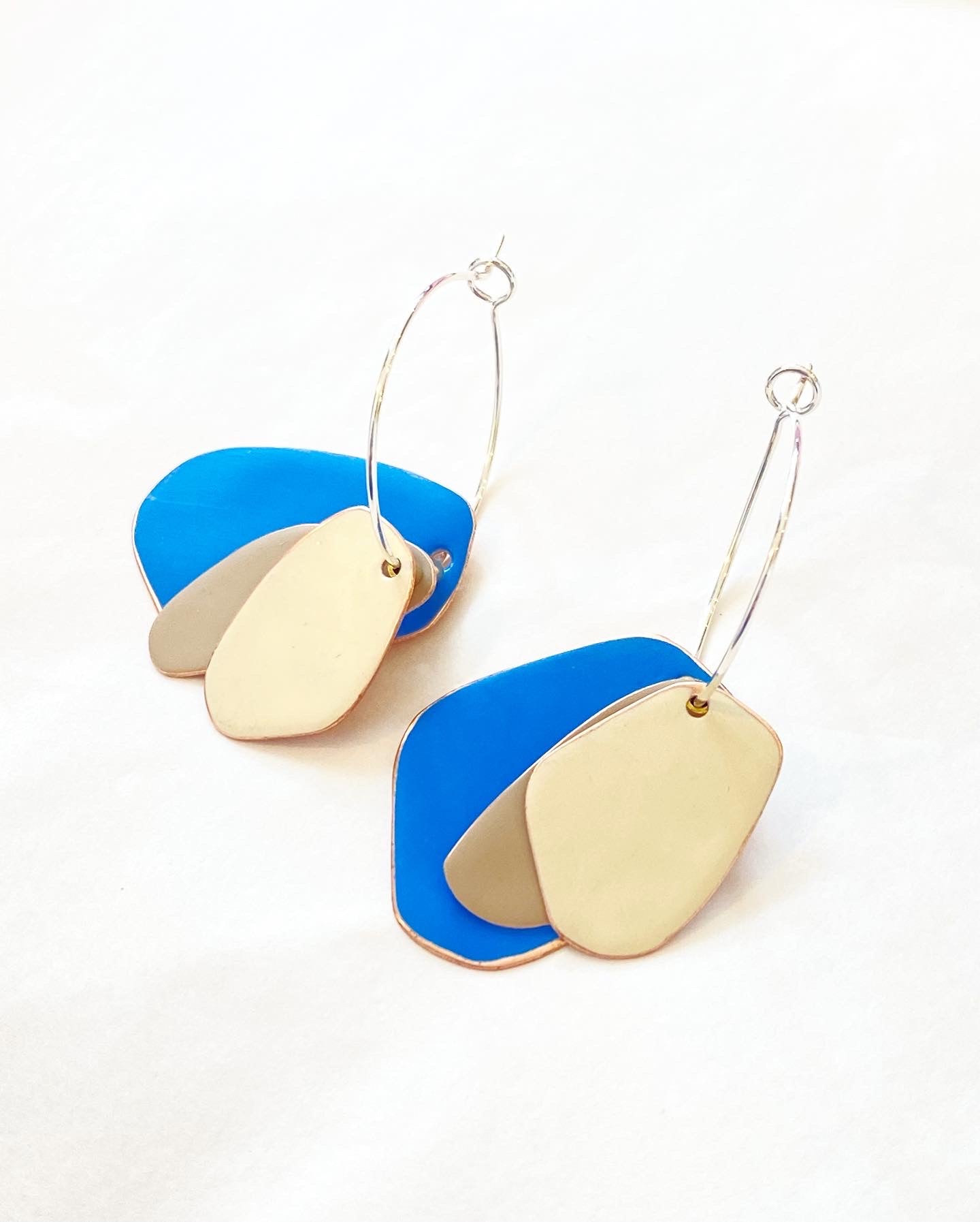 Lou Drop Earrings -Light Blue, Sand, Ivory
