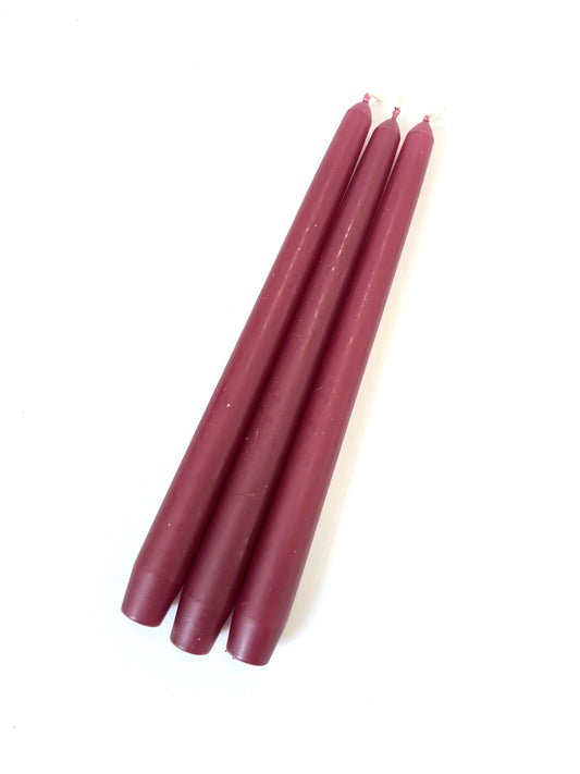 Burgandy Venetian Tapered Candle - 250mm