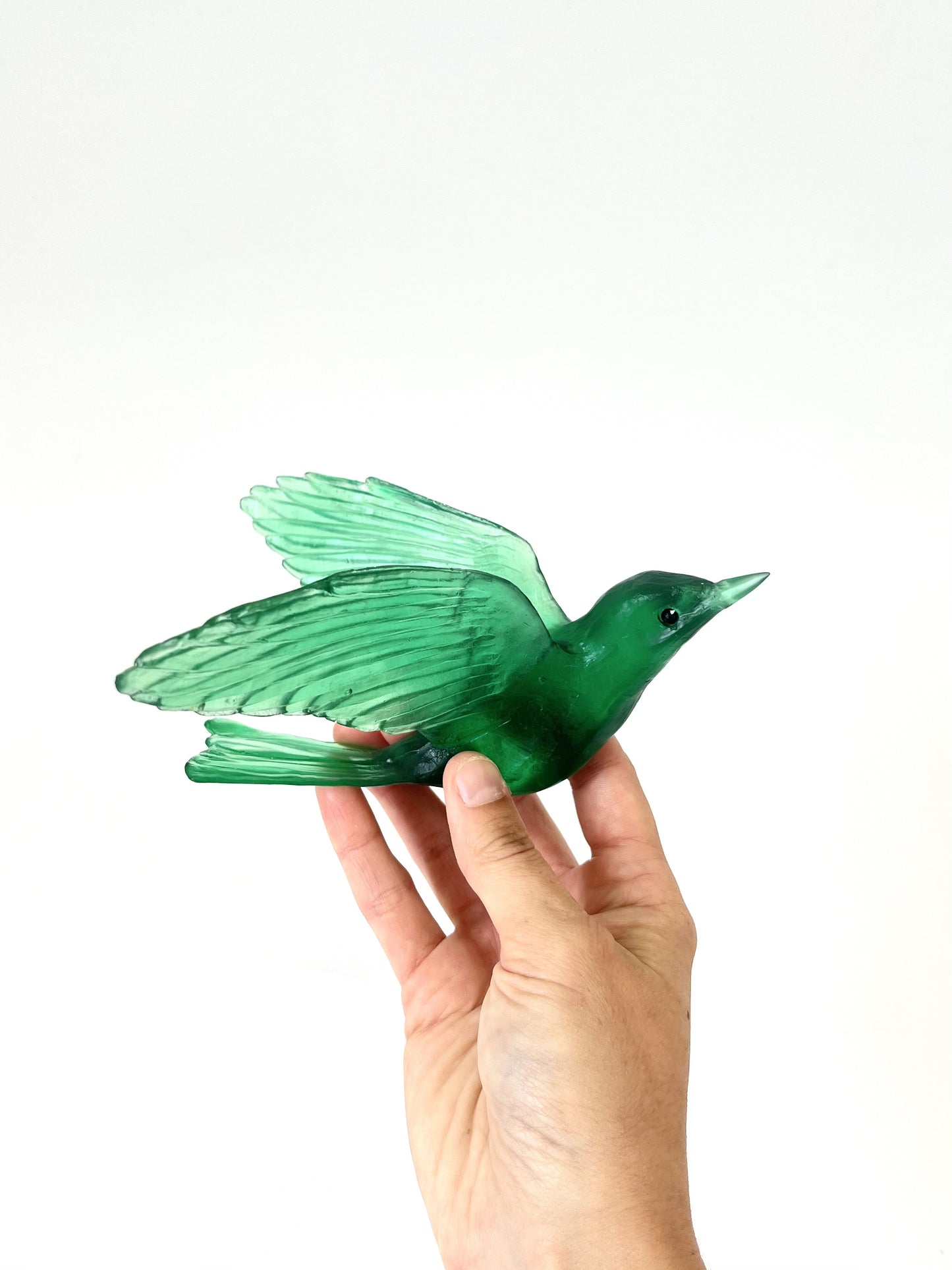 Bellbird / Korimako #2 (Wings Back) - Emerald