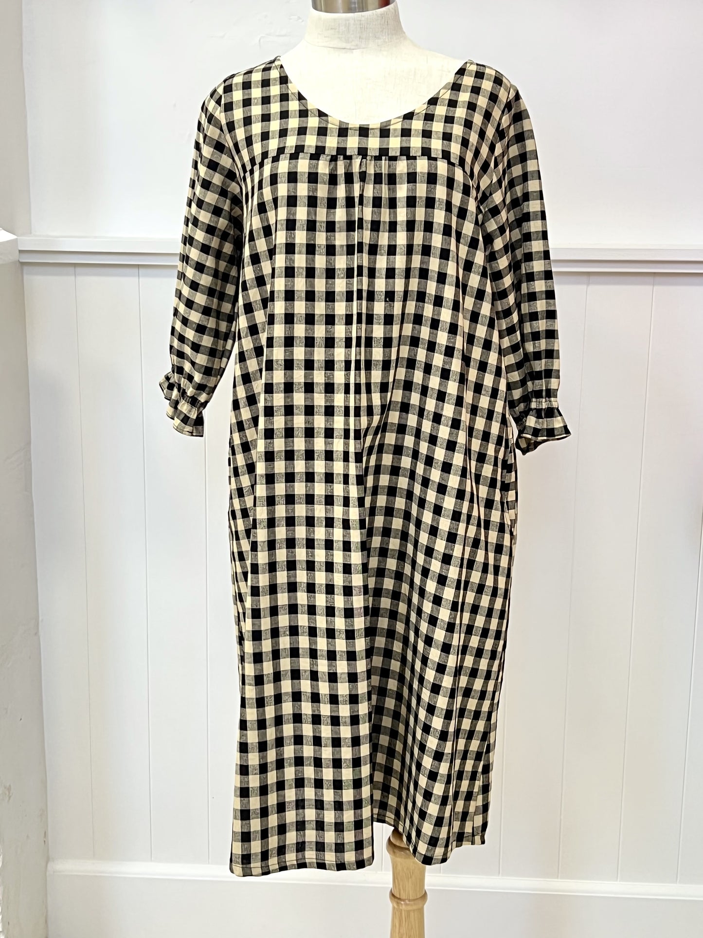 "Phoebe" Dress - Black Gingham