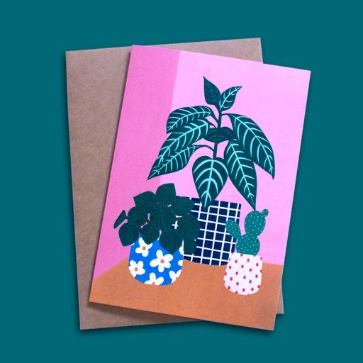 Greeting Card - Three Planters