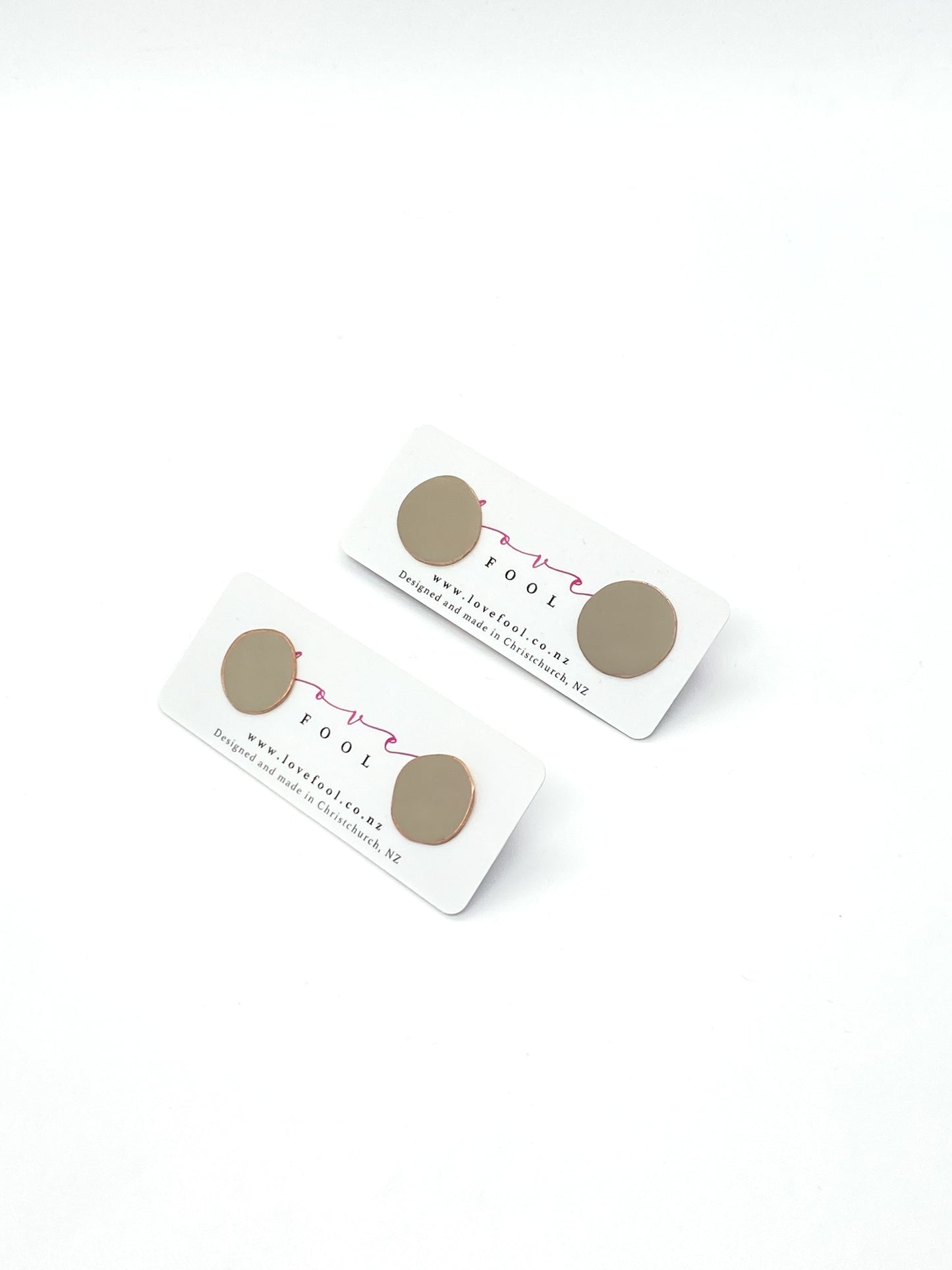 Dot Stud Earrings - Sand