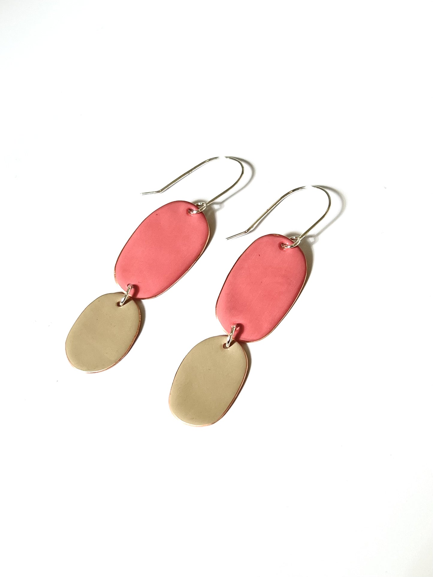 Double Drop Earrings - Rose/Sand