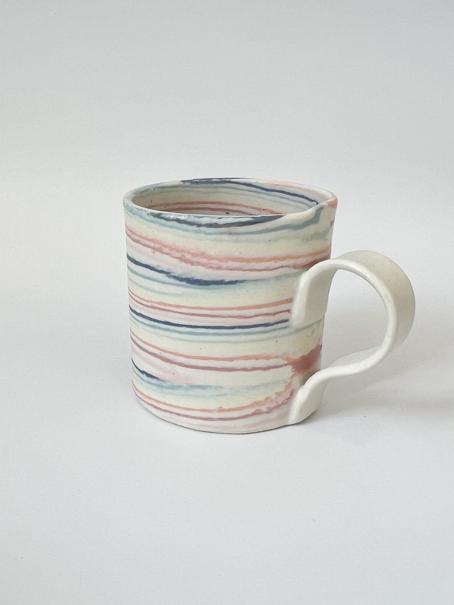 Ceramic Nerikomi Mug - Large - Rainbow (Thin Stripes)