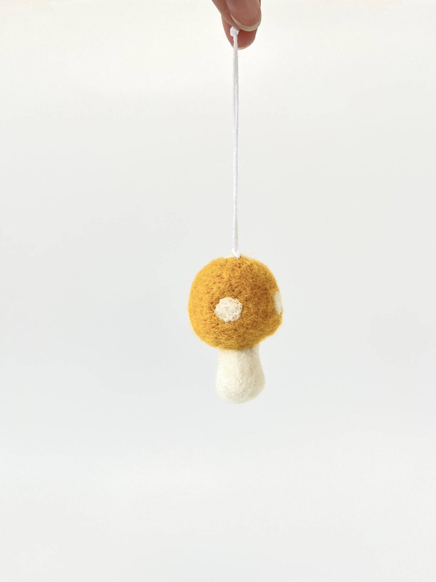 Felted Christmas Mushroom Ornament - Mustard