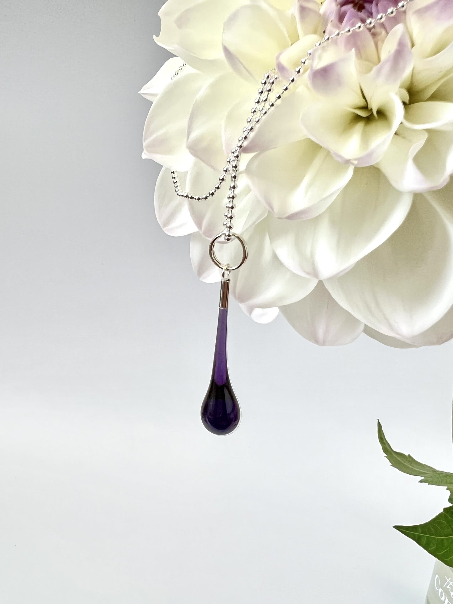 Glass Teardrop Pendant - Violet