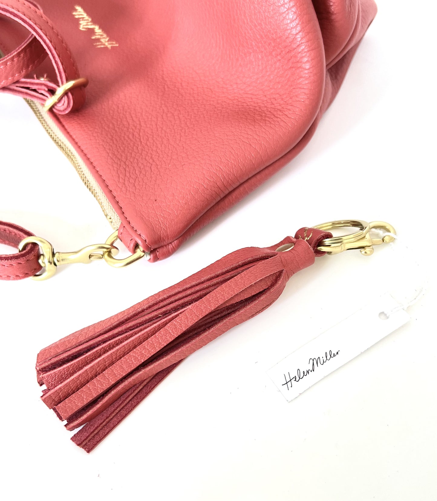 Tassel Keyring & Clip - Coral