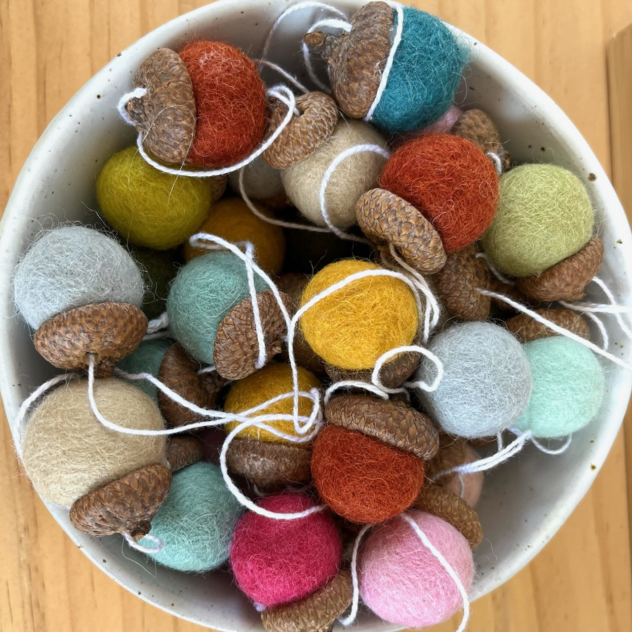 Felted Acorn Christmas Ornament - Assorted Colours