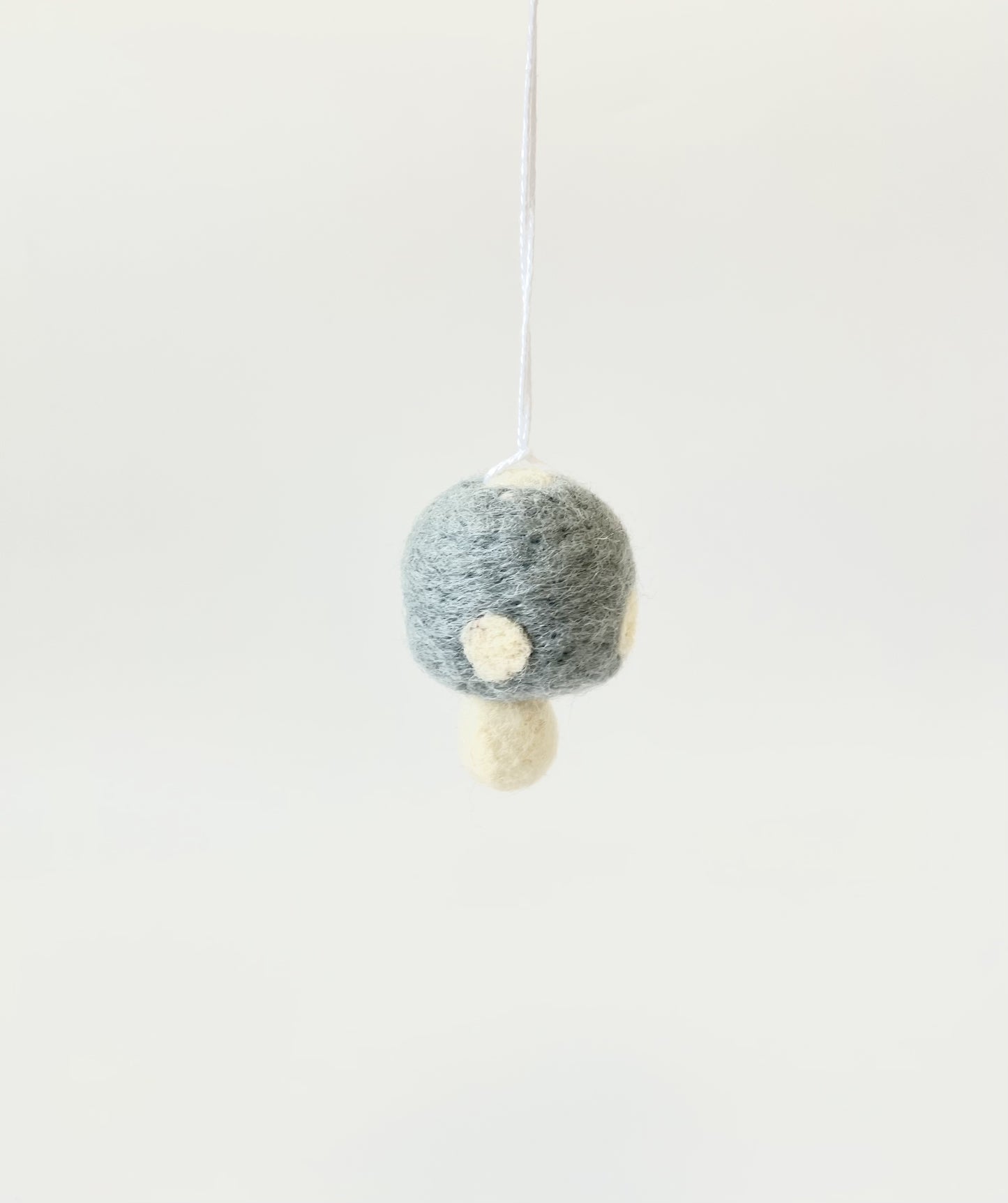 Felted Christmas Mushroom Ornament - Ice Blue