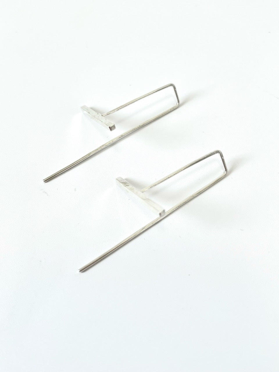 Silver 'T' Bar Earrings