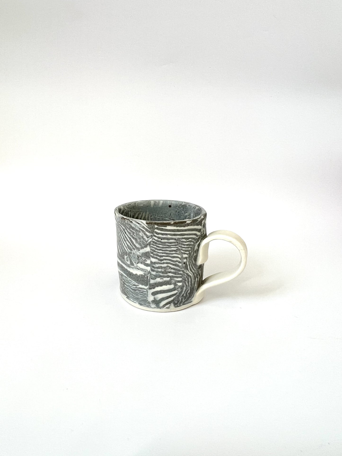 Ceramic Nerikomi Mug - Medium - Grey (Mixed)