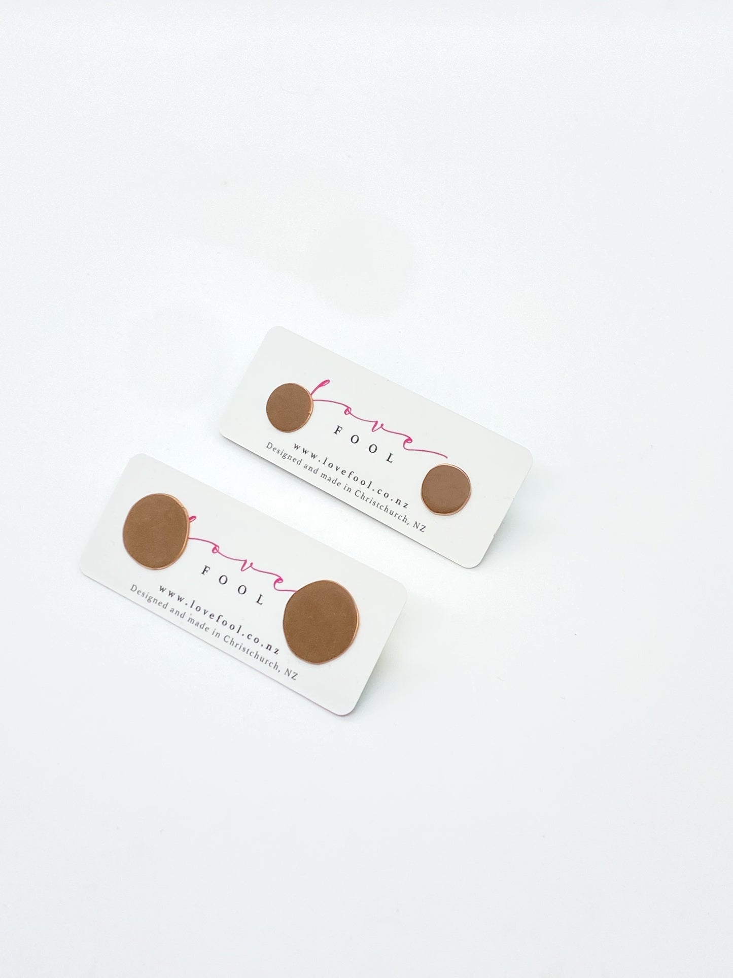 Dot Stud Earrings - Brown
