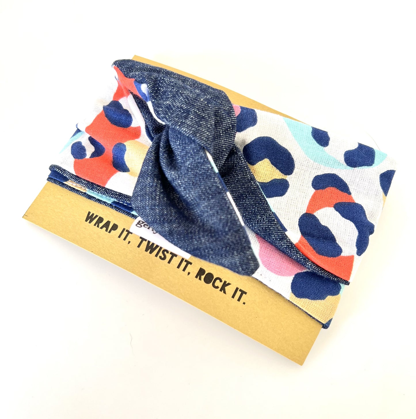 Girlband- bright leopard print / denim