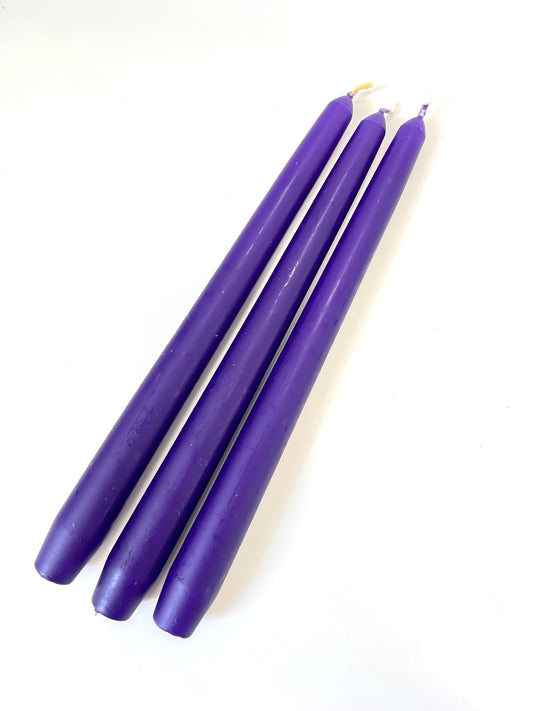 Purple Venetian Tapered Candle - 250mm