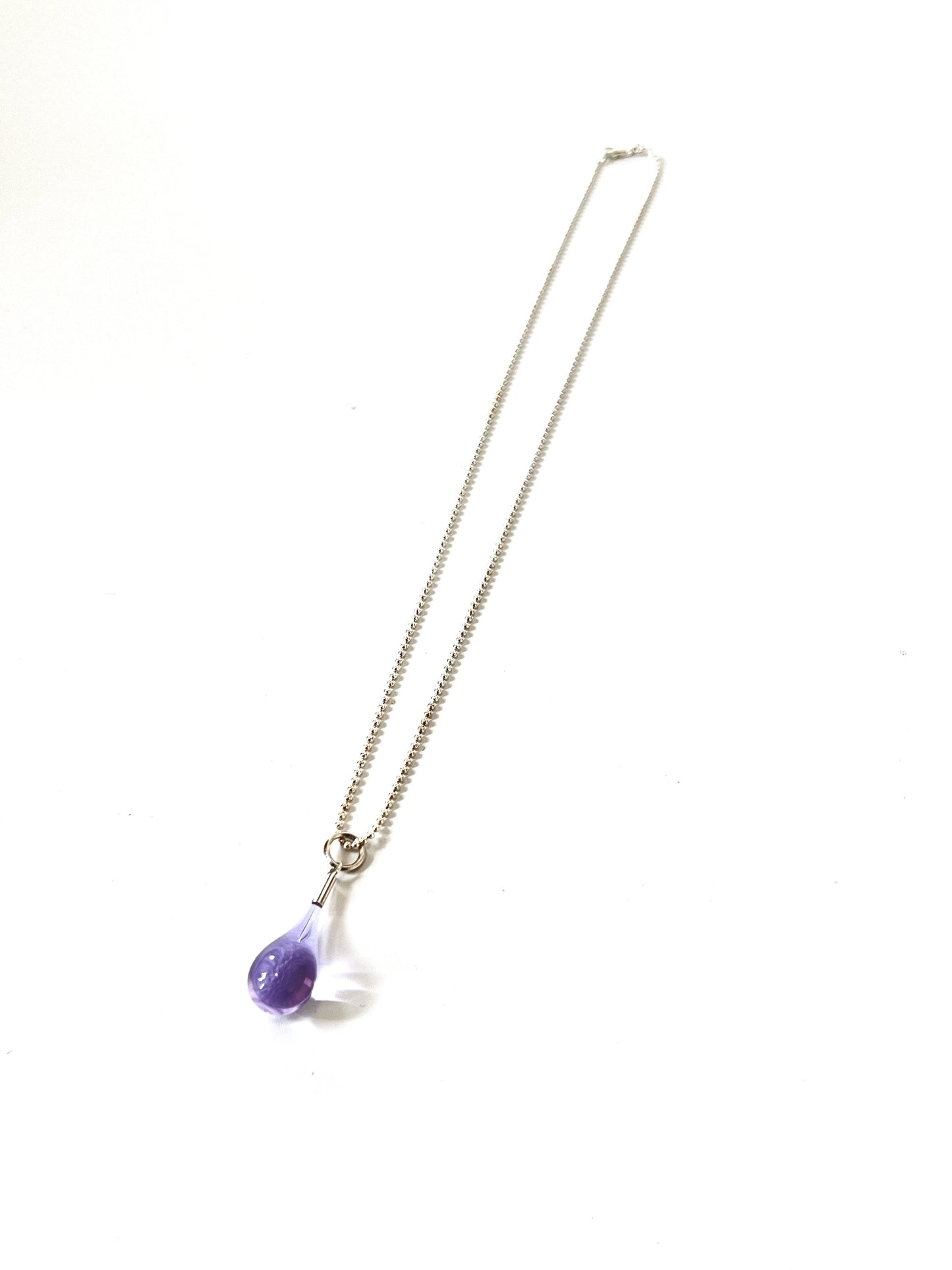 Glass Teardrop Pendant - Clear Lilac