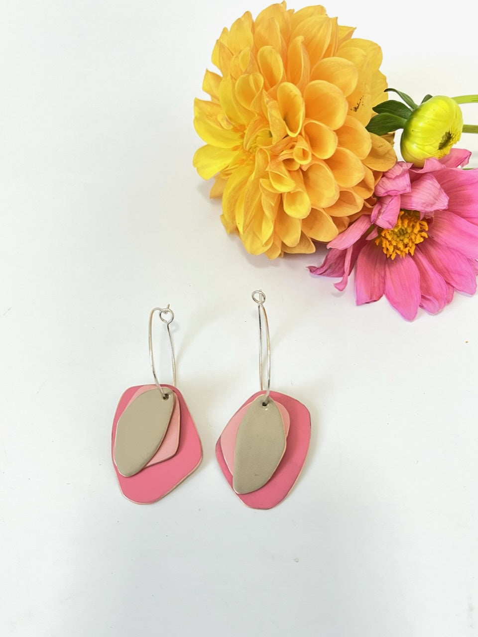 Lou Drop Earrings - Neon, Light Pink, Sand