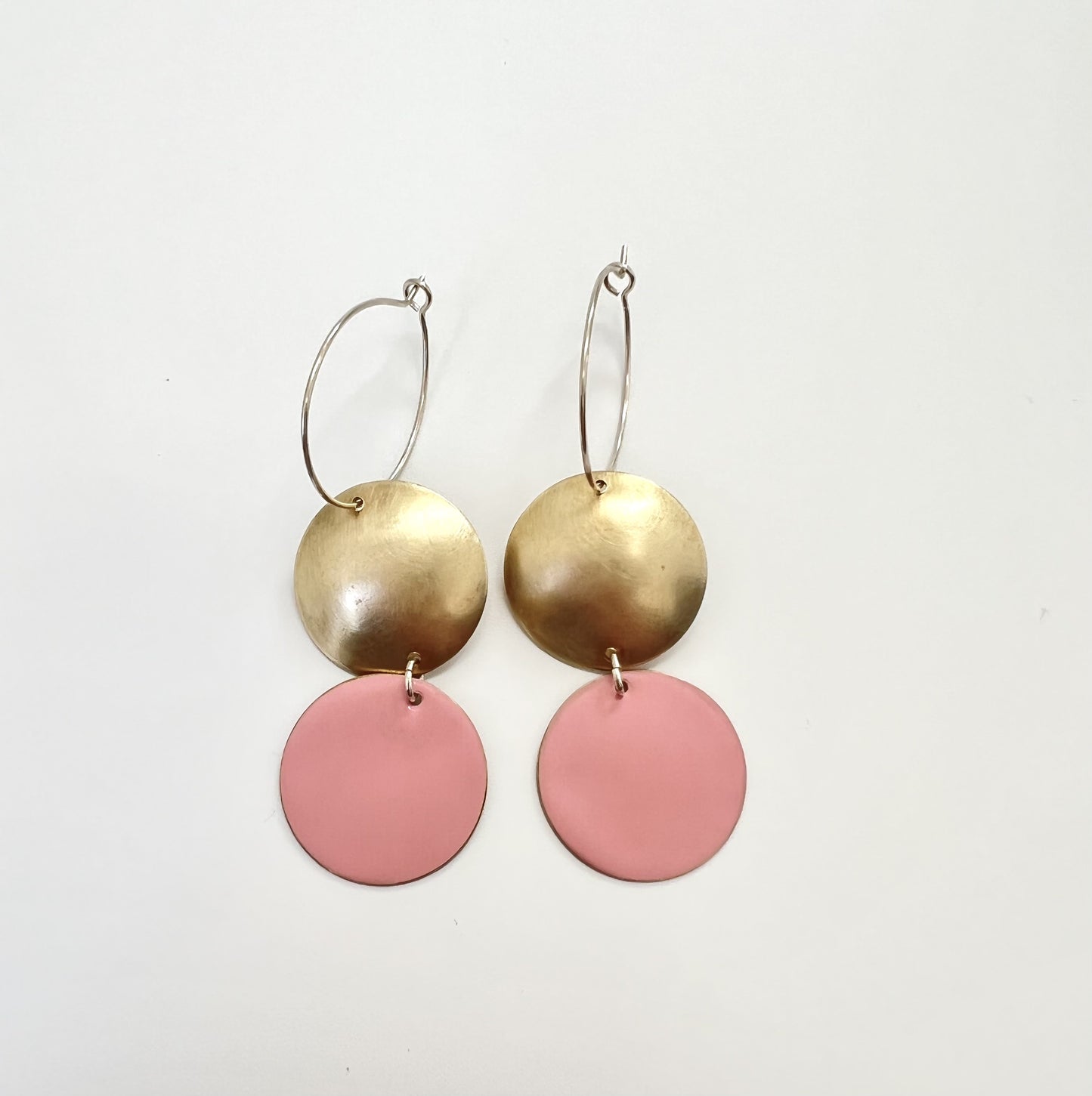 Domed Dot Earrings - Light Pink