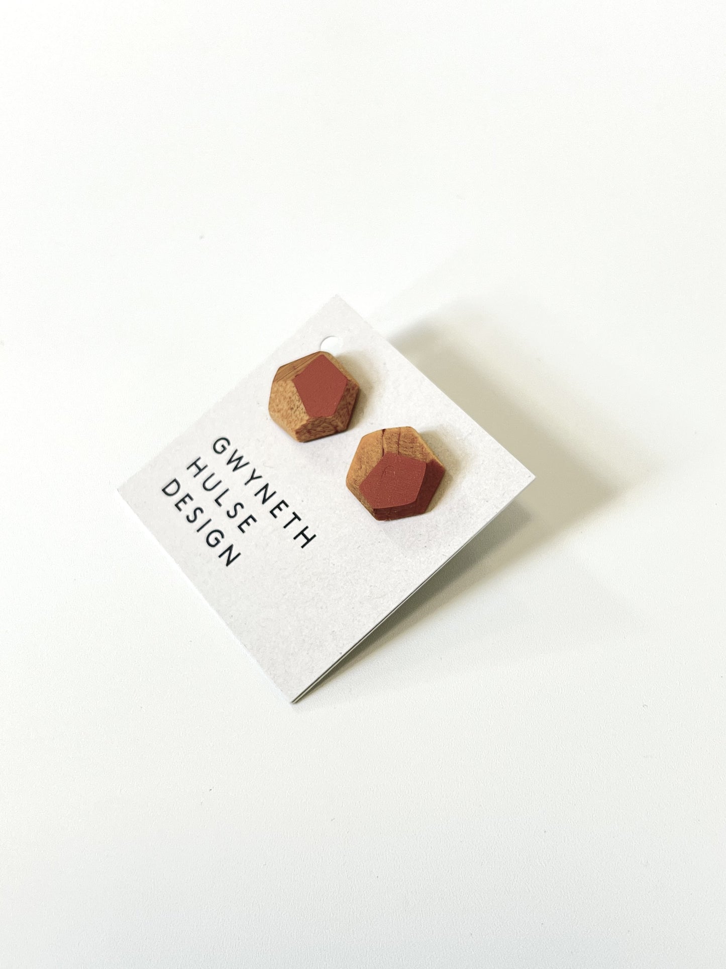Faceted Timber studs - Blush