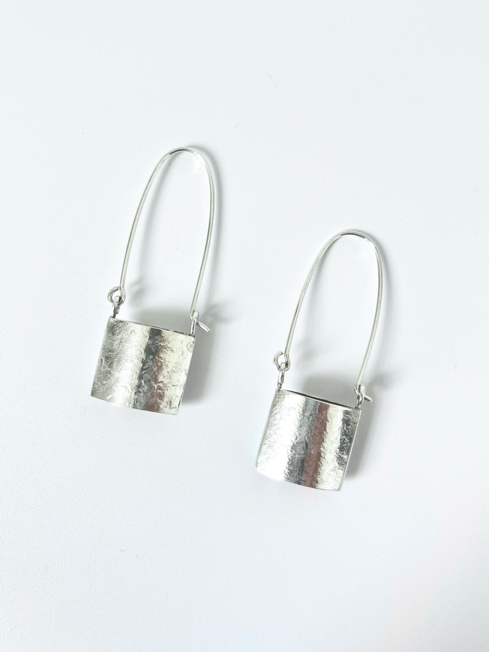 Silver Box on Long Earrings