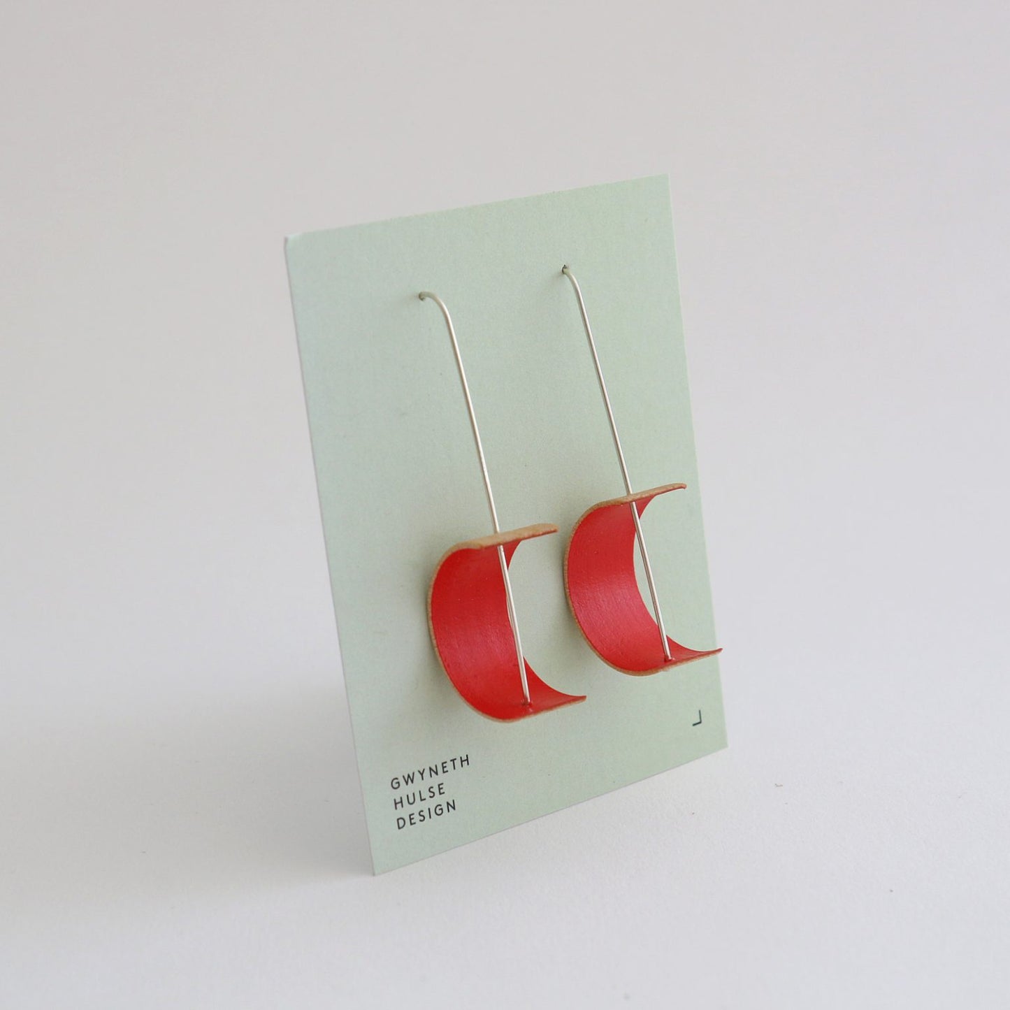 Bentwood Kauri Crescent Earrings - Red