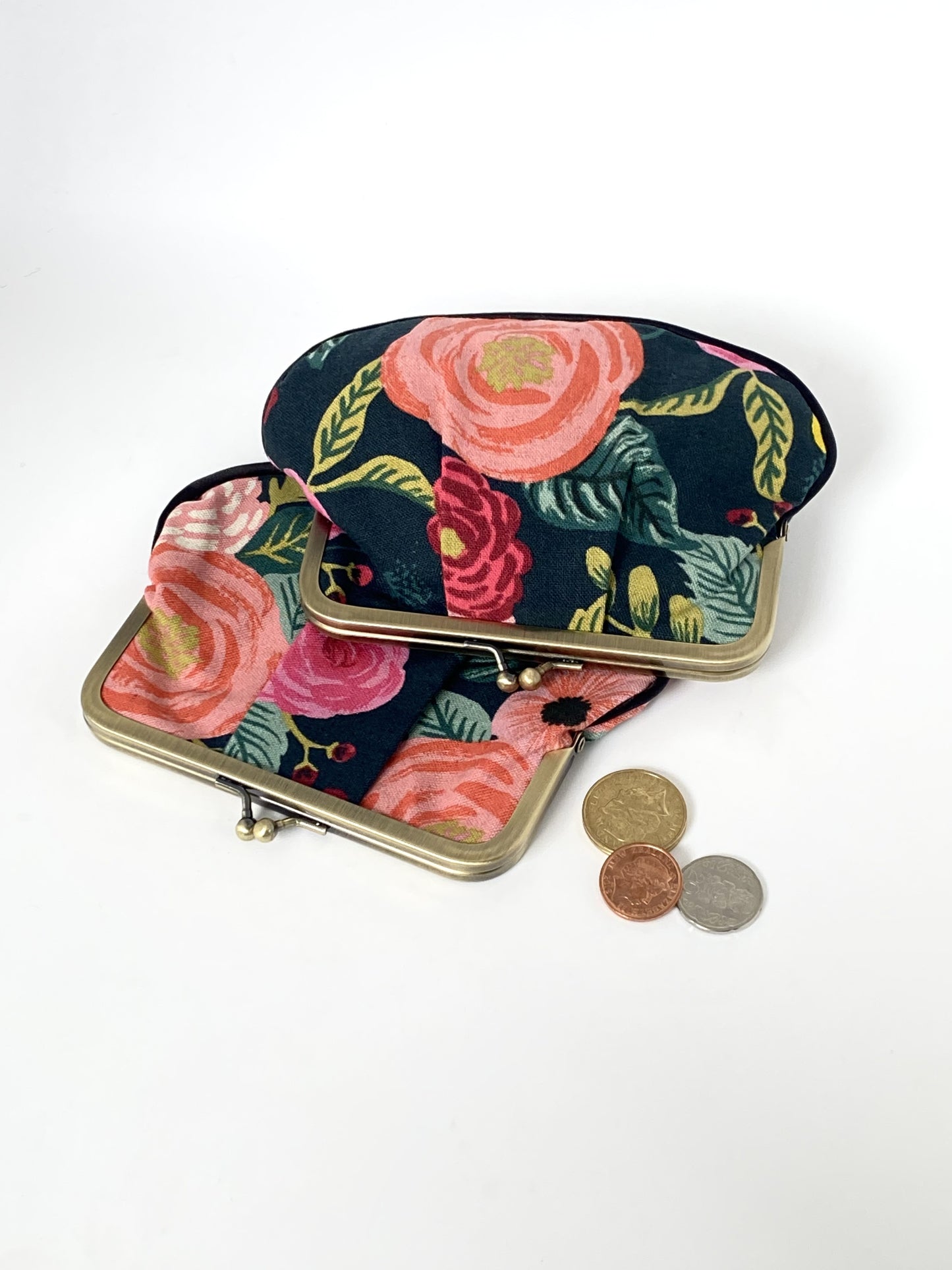 Pleat Coin Purse - Juliet Rose, Navy