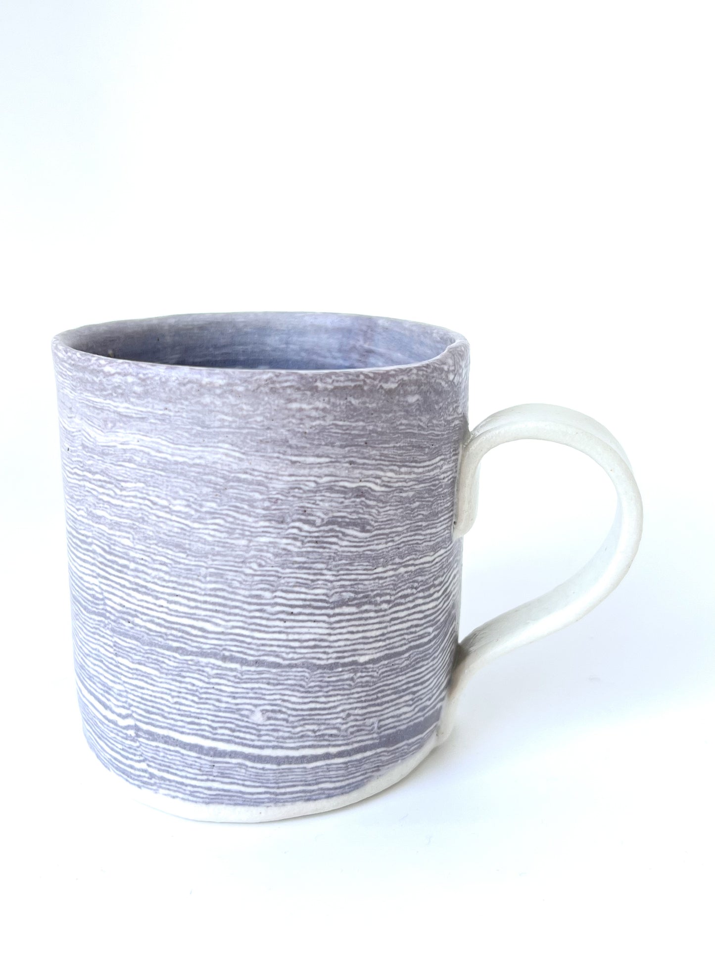 Ceramic Nerikomi Mug - Large - Purple (Thin Stripes)