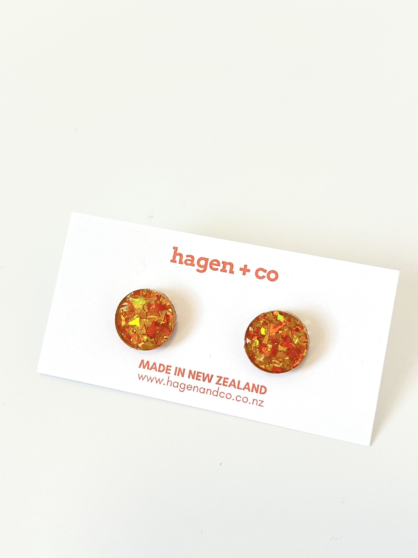 Large Glitter Studs - Flame