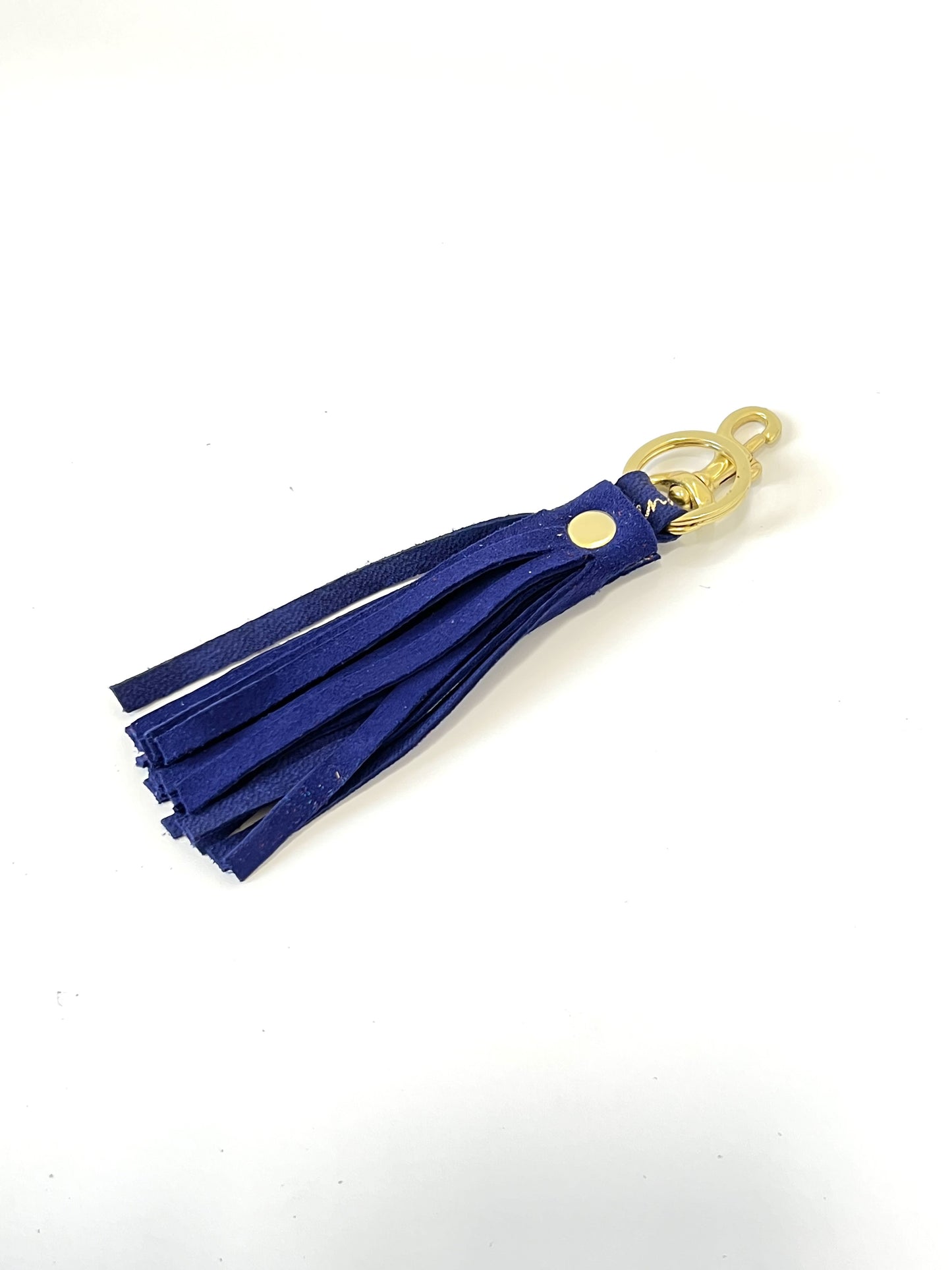 Tassel Keyring & Clip - Ink Suede