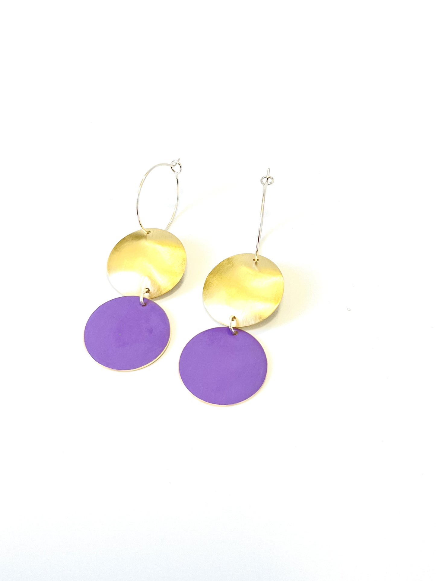 Domed Dot Earrings - Violet
