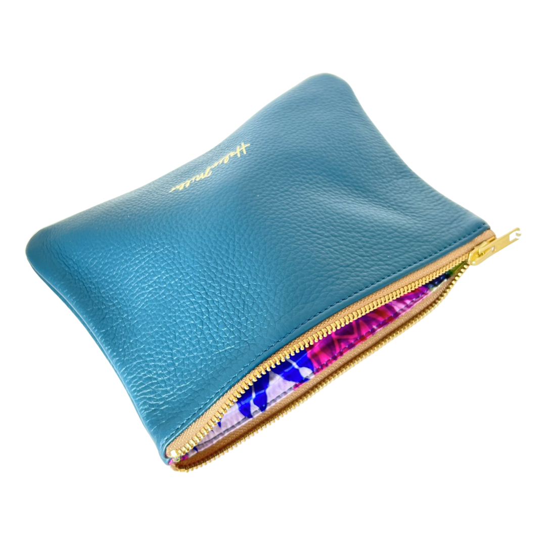 Zip Clutch, 20cm - Teal