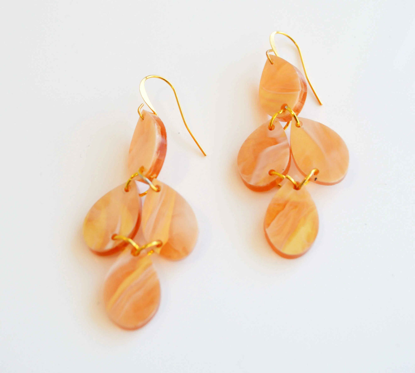Wanderlust "Paris" Earrings - Peach Swirl