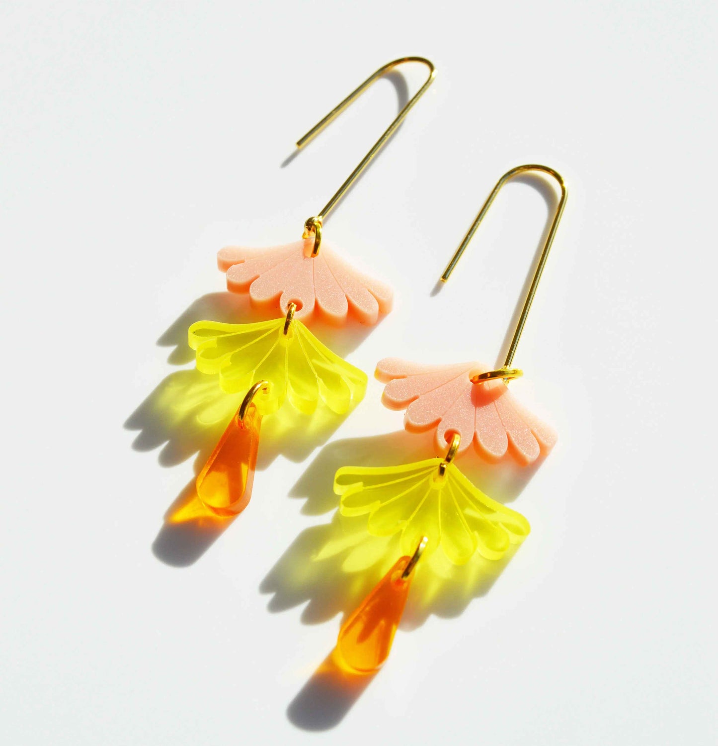 Wanderlust "Tokyo" Earrings - Bright Pink, Yellow