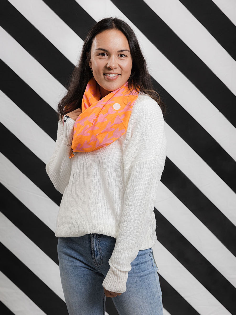 Orange Pop Cotton Scarf
