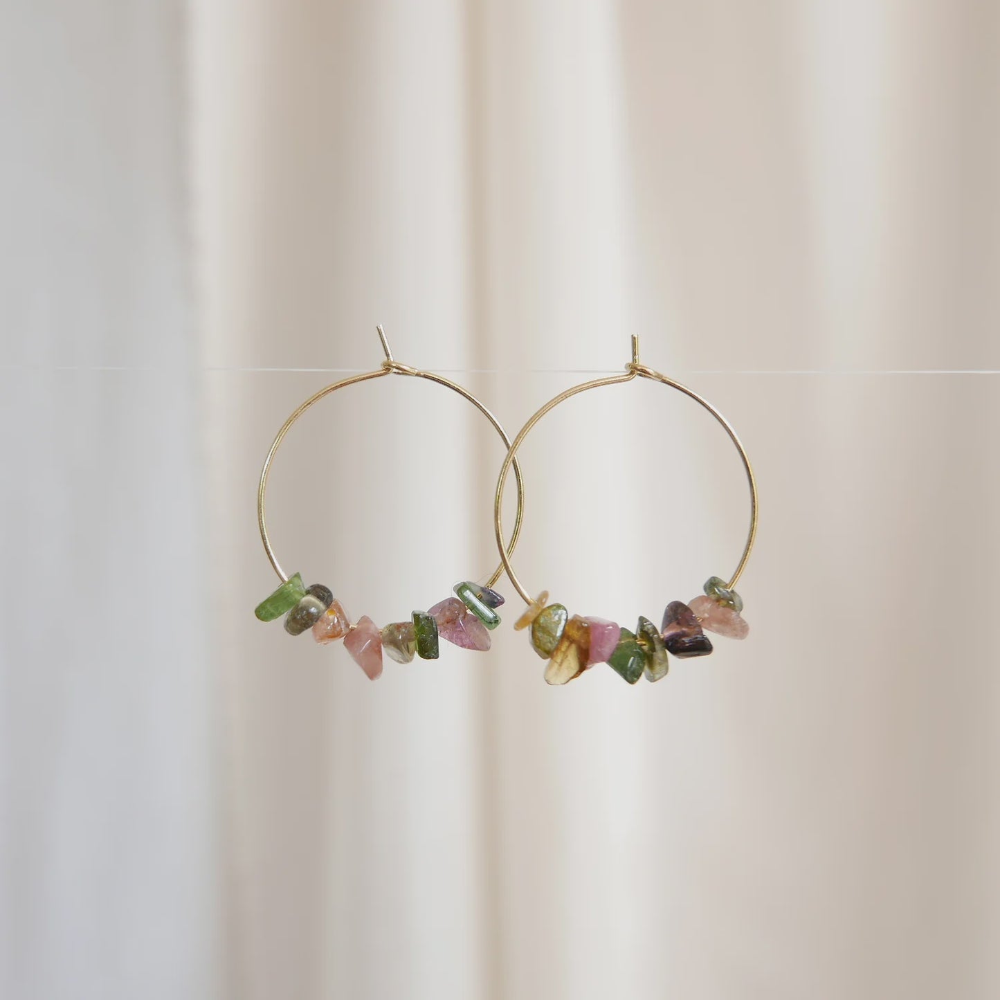 Goodheart Gold Hoop Earrings - Tourmaline