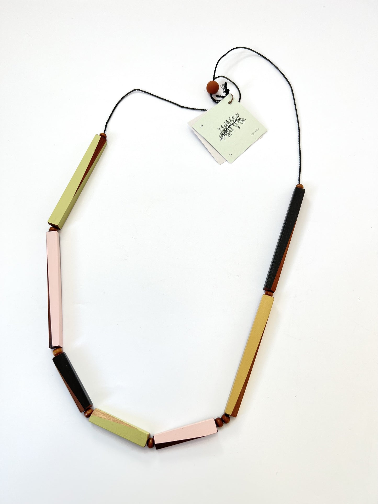 Rod Necklace - Pink / Olive / Black