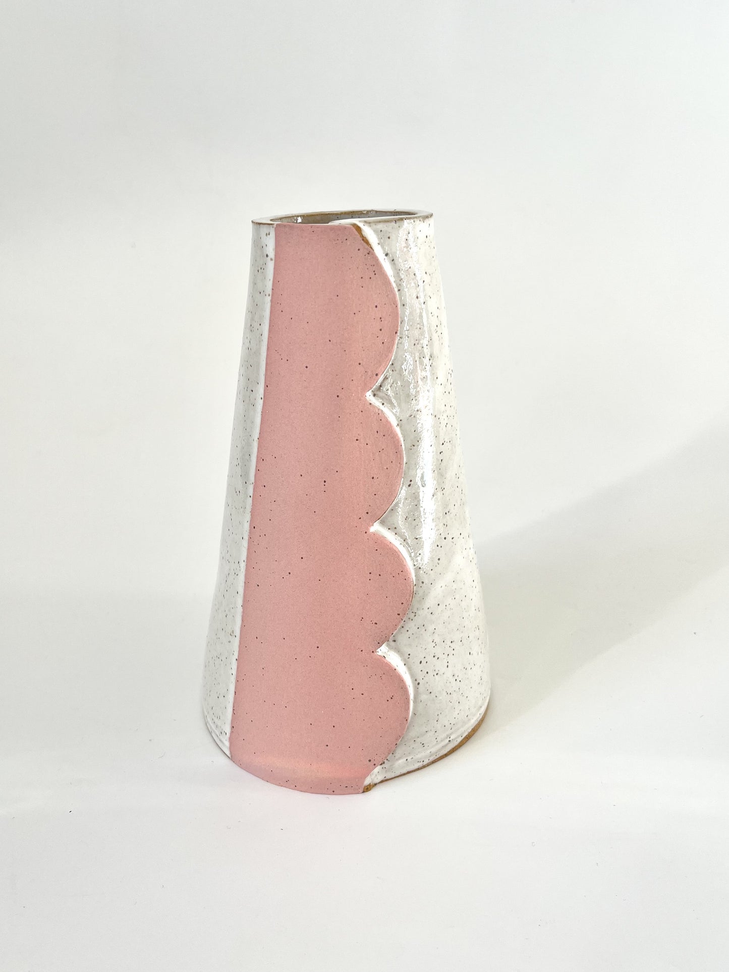 Scalloped Pink Vase