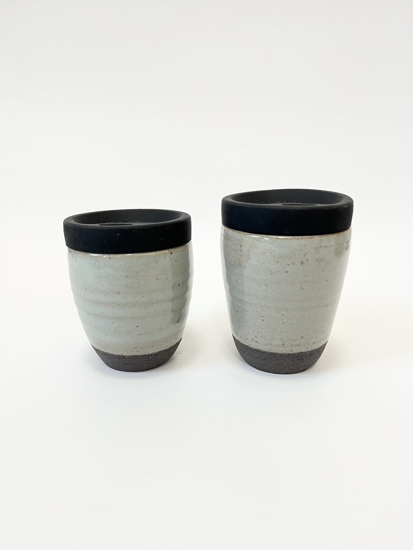 Ceramic Takeaway Cup - Duck Egg on Black