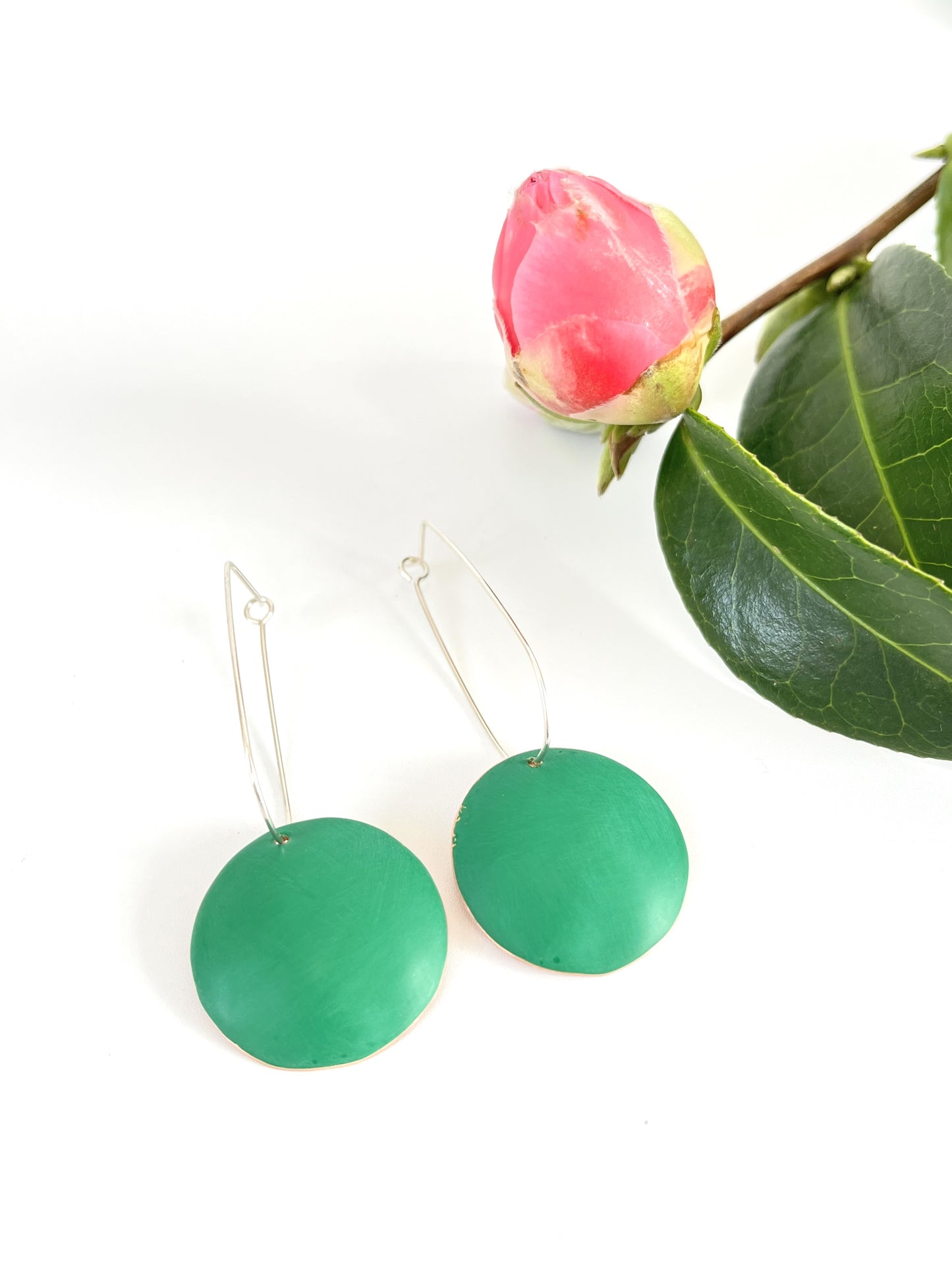 Comet Drop Earrings - Grass Green