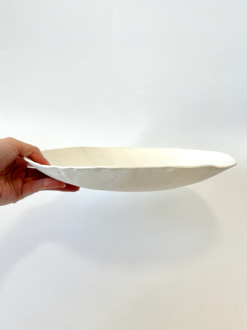 Linen White Bowl - One of a Kind Ceramic - 27cm