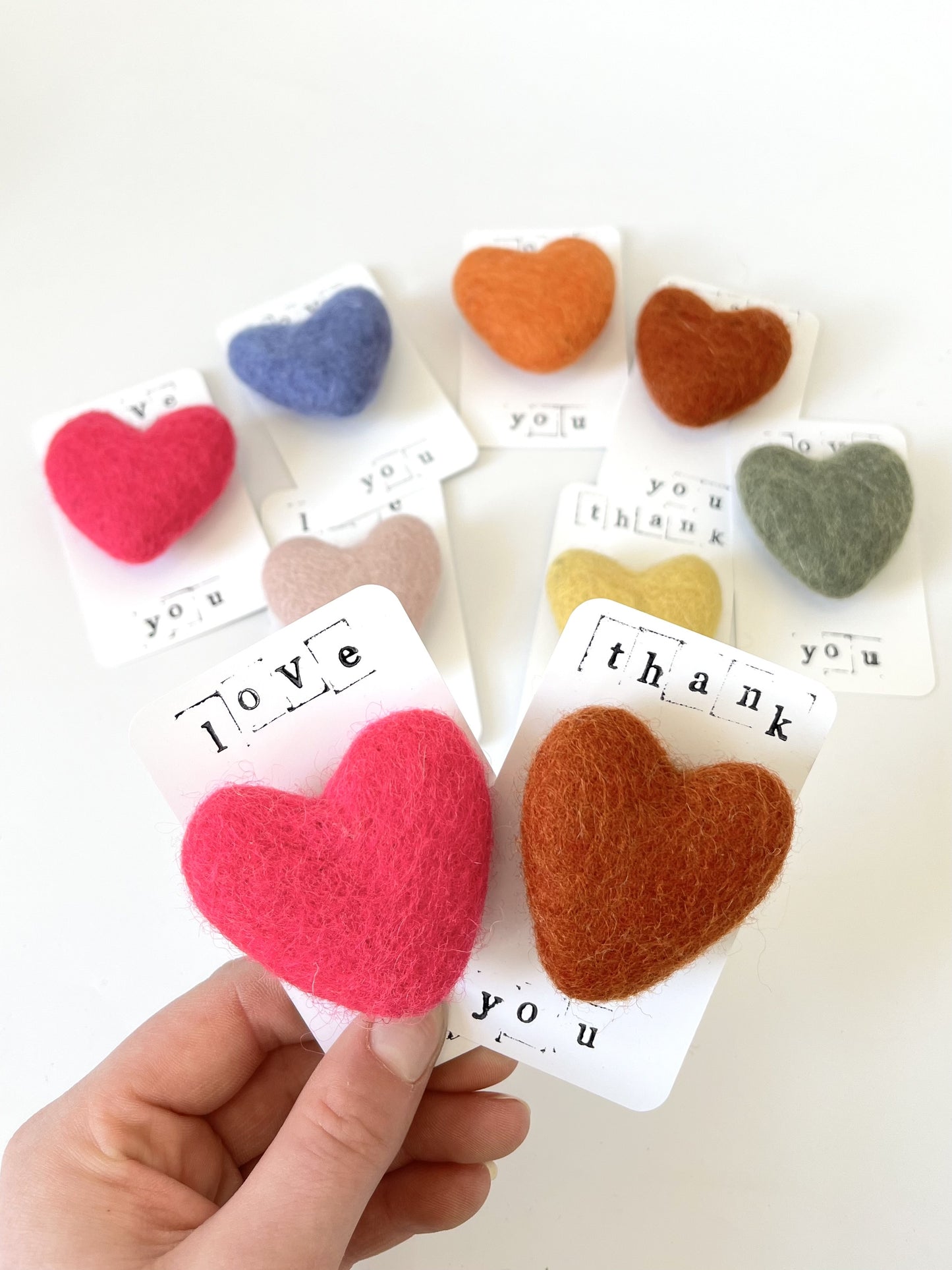 Felted Wool Heart & Star Magnets - Assorted
