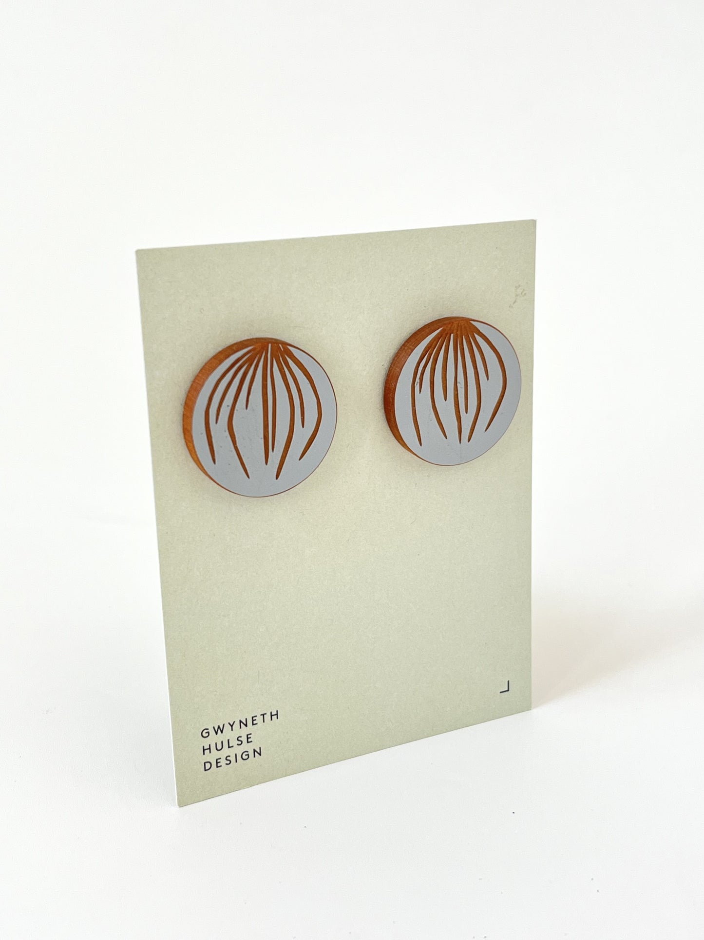 Statement Studs - Pale Grey
