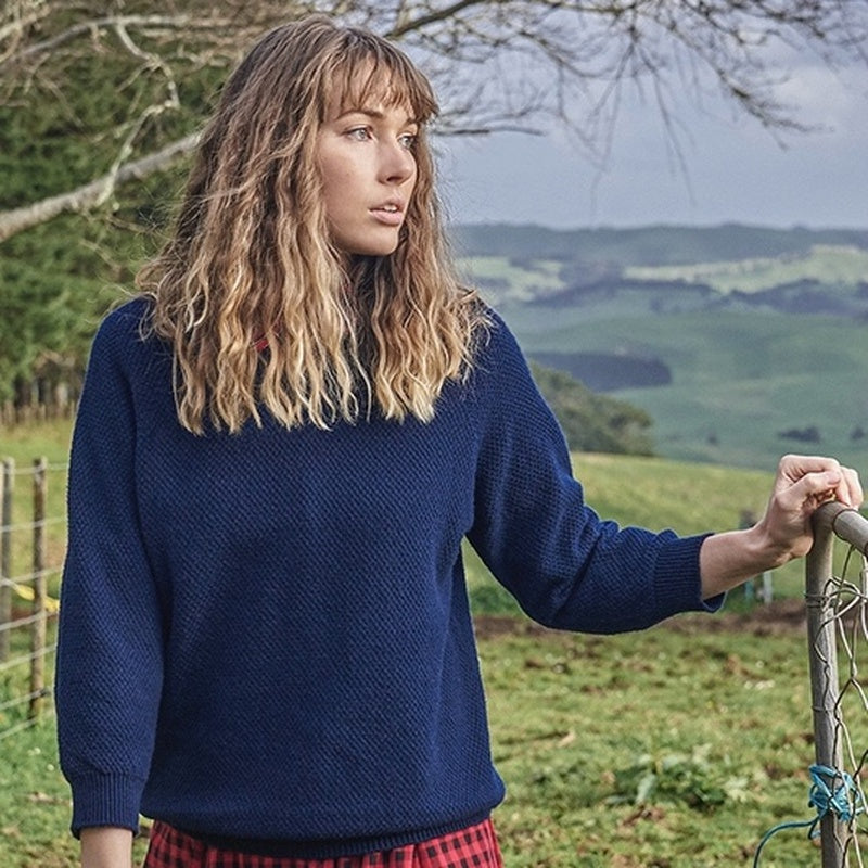 "Penny" Textured Jumper - Navy