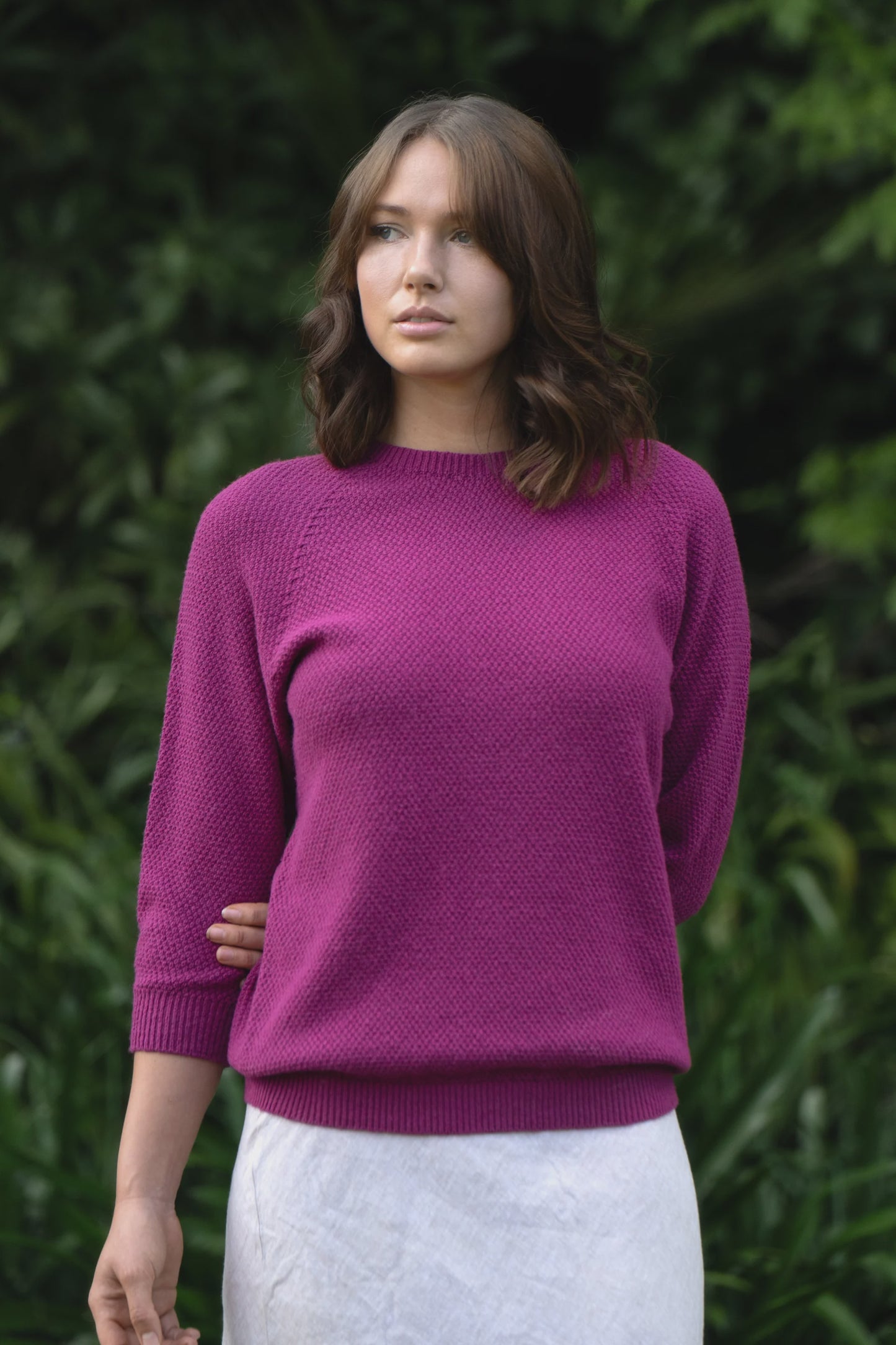 "Penny" Textured Jumper - Cerise