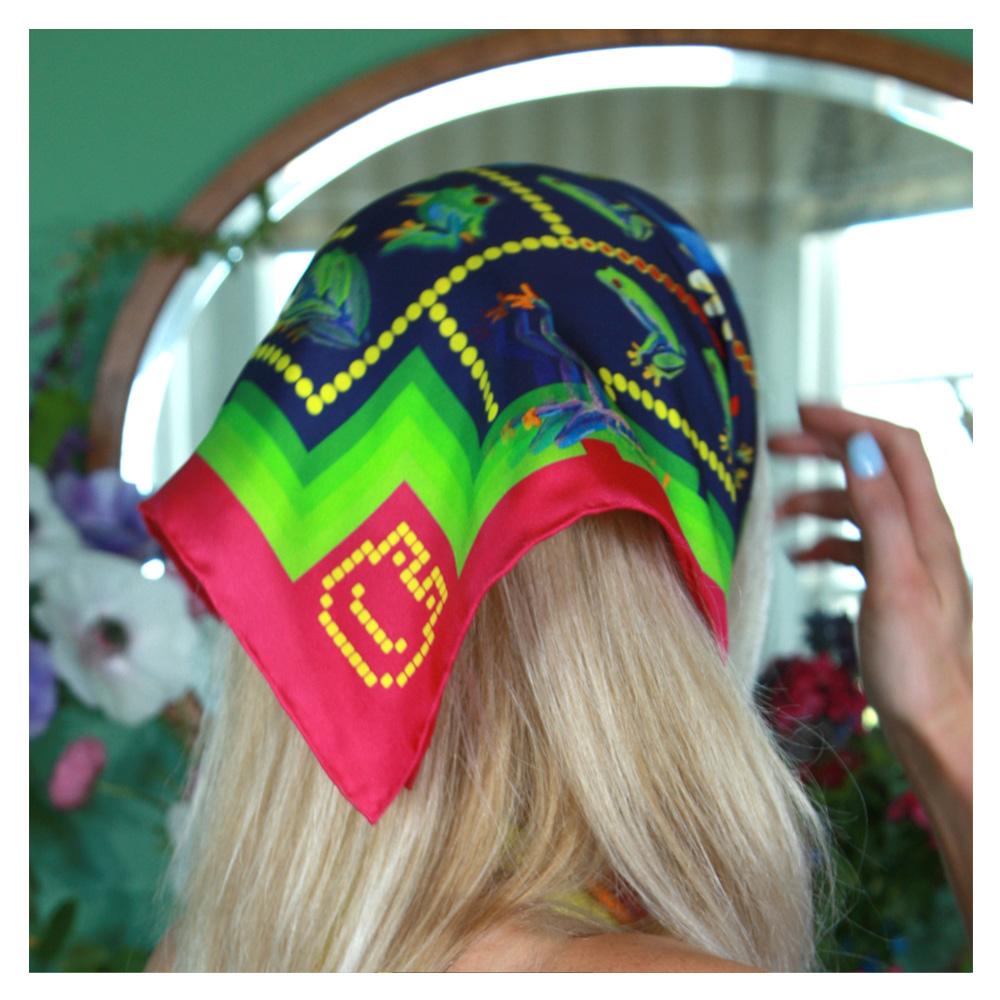 Silk Scarf - Frog Love